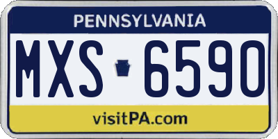 PA license plate MXS6590