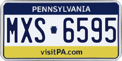 PA license plate MXS6595