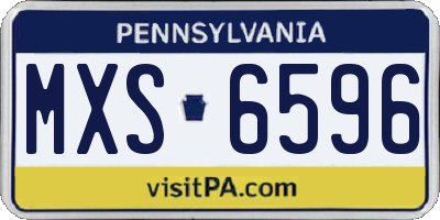 PA license plate MXS6596