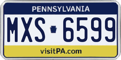 PA license plate MXS6599