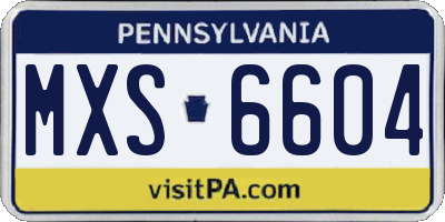 PA license plate MXS6604