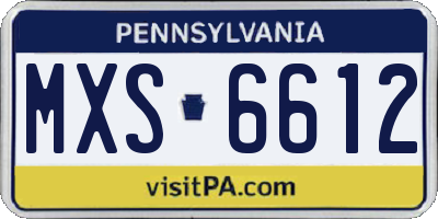 PA license plate MXS6612