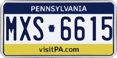 PA license plate MXS6615