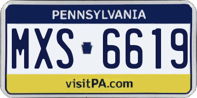 PA license plate MXS6619