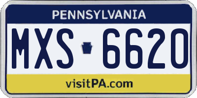 PA license plate MXS6620