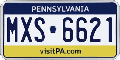 PA license plate MXS6621