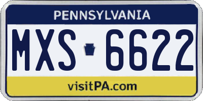PA license plate MXS6622