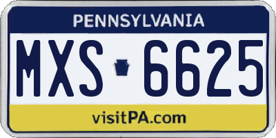 PA license plate MXS6625