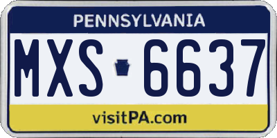 PA license plate MXS6637