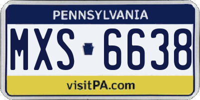 PA license plate MXS6638