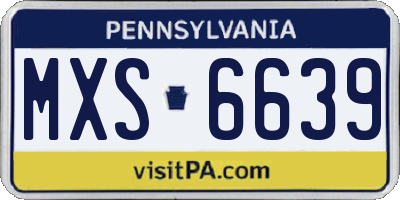 PA license plate MXS6639