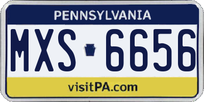 PA license plate MXS6656