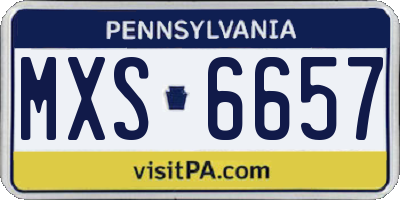 PA license plate MXS6657