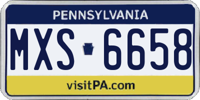 PA license plate MXS6658