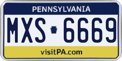 PA license plate MXS6669