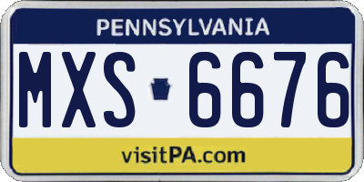 PA license plate MXS6676
