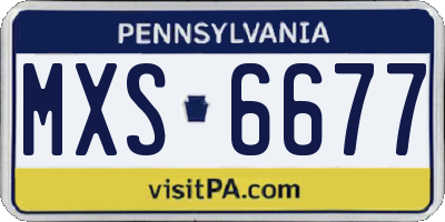 PA license plate MXS6677