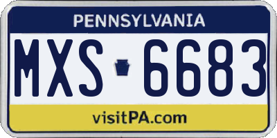 PA license plate MXS6683