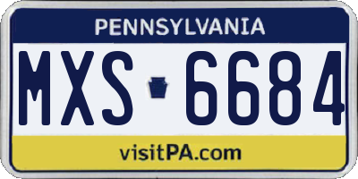PA license plate MXS6684
