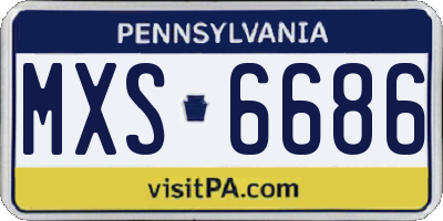 PA license plate MXS6686