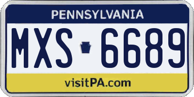 PA license plate MXS6689