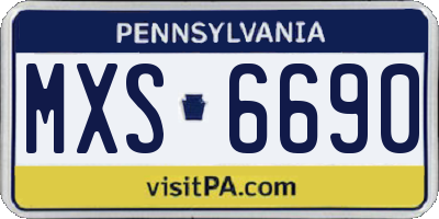 PA license plate MXS6690
