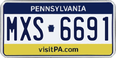 PA license plate MXS6691