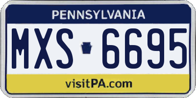 PA license plate MXS6695