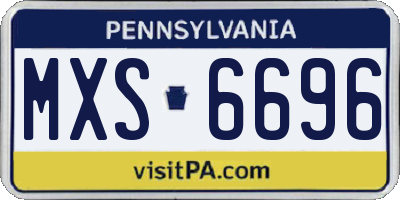 PA license plate MXS6696