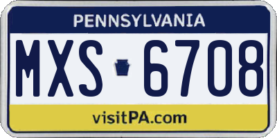 PA license plate MXS6708