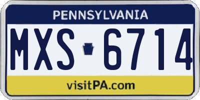 PA license plate MXS6714