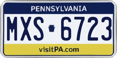 PA license plate MXS6723