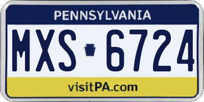 PA license plate MXS6724