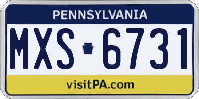 PA license plate MXS6731