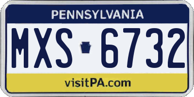 PA license plate MXS6732