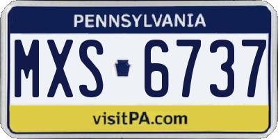 PA license plate MXS6737