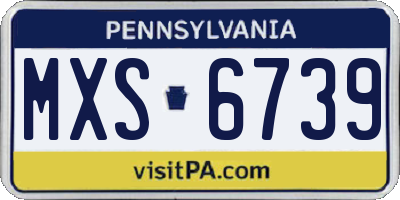 PA license plate MXS6739