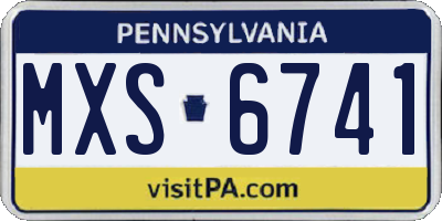 PA license plate MXS6741