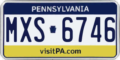 PA license plate MXS6746