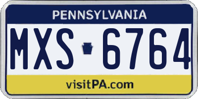 PA license plate MXS6764