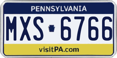 PA license plate MXS6766