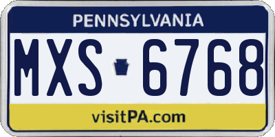 PA license plate MXS6768