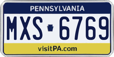 PA license plate MXS6769