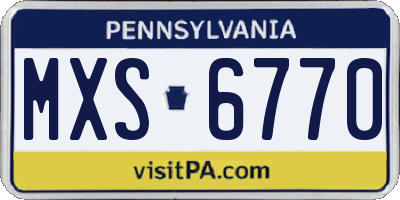 PA license plate MXS6770