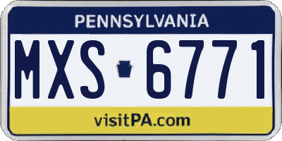 PA license plate MXS6771