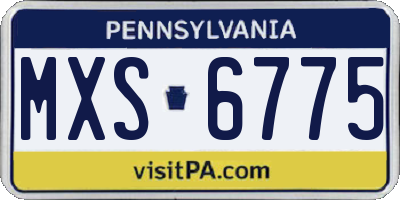 PA license plate MXS6775