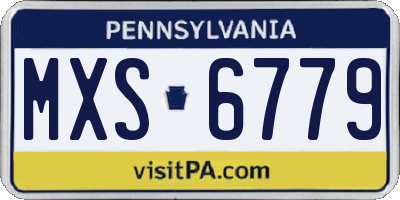 PA license plate MXS6779