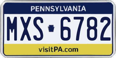 PA license plate MXS6782