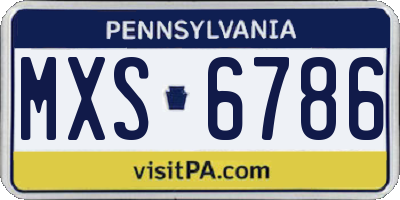 PA license plate MXS6786