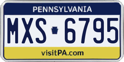 PA license plate MXS6795